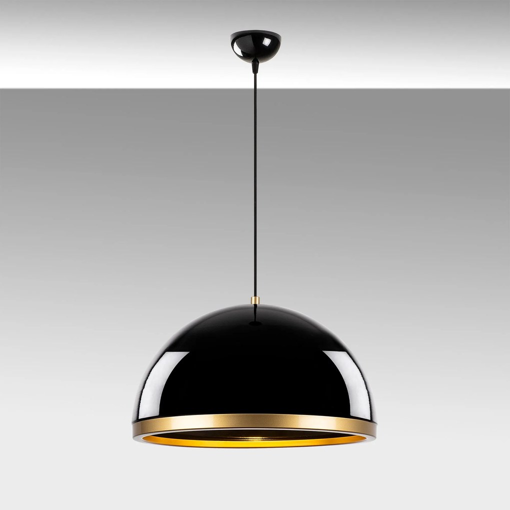 Chandelier Fenerci – Preto e Dourado – 40 x 40 x 30 cm
