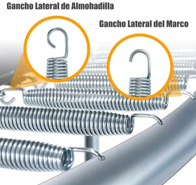 20 Molas de 14 cm para trampolim Molas para serviço pesado em aço galvanizado resistente à ferrugem com gancho em T de puxar prateado
