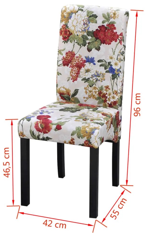 Cadeiras de jantar 2 pcs tecido multicor