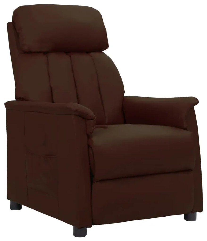 vidaXL Poltrona reclinável couro artificial castanho
