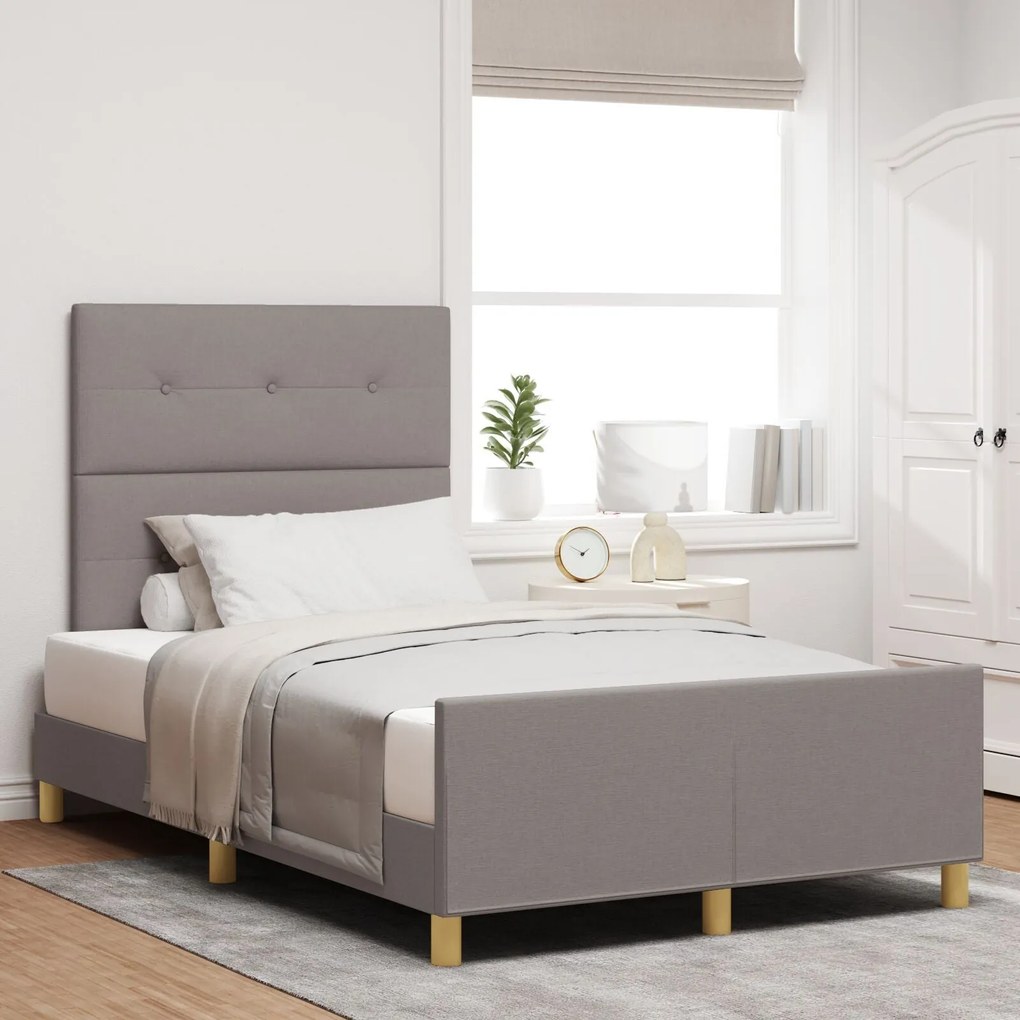 Cama vidaXL Taupe 120x200 cm Tecido