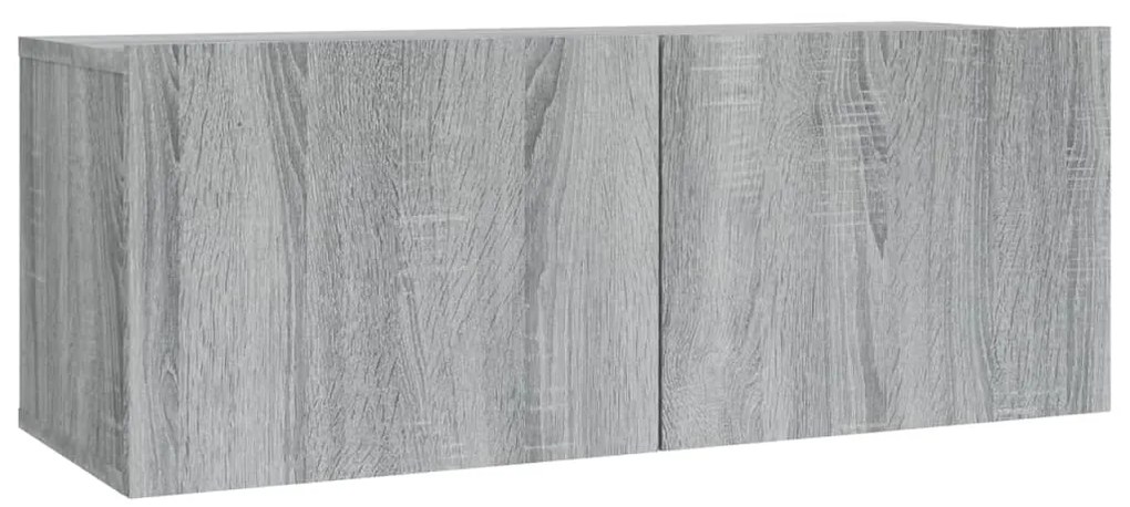 Conjunto móveis de TV 2 pcs madeira processada sonoma cinza