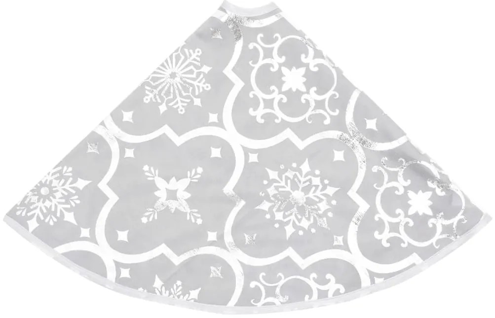 Saia de árvore de Natal luxuosa 150 cm com meia tecido branco