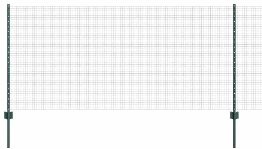 vidaXL Cerca e Poste Verde 1 x 100 m Aço