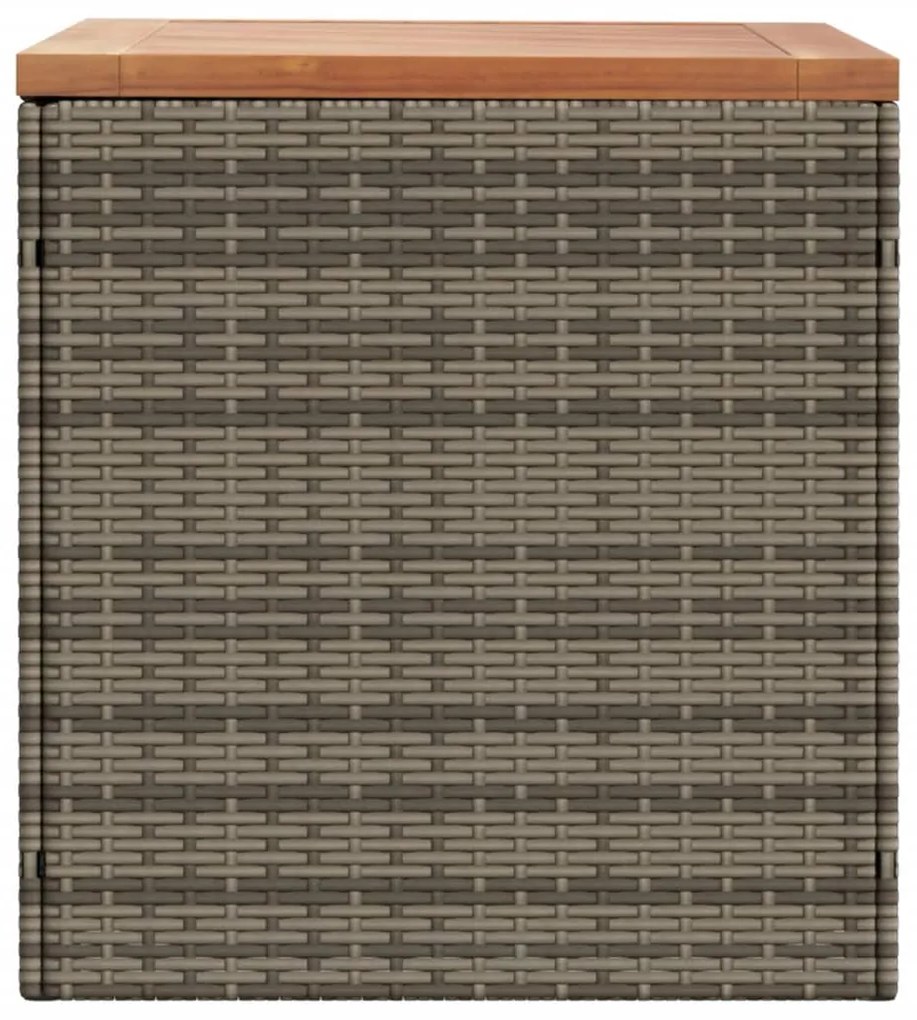 Caixa arrumação jardim 110x50x54 cm vime PE/acácia maciça cinza
