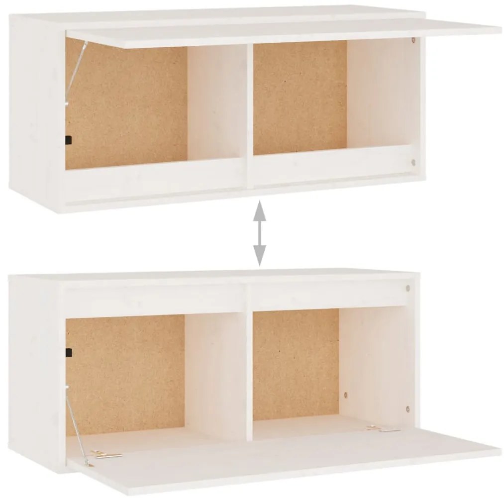 Móveis de TV 8 pcs madeira de pinho maciça branco