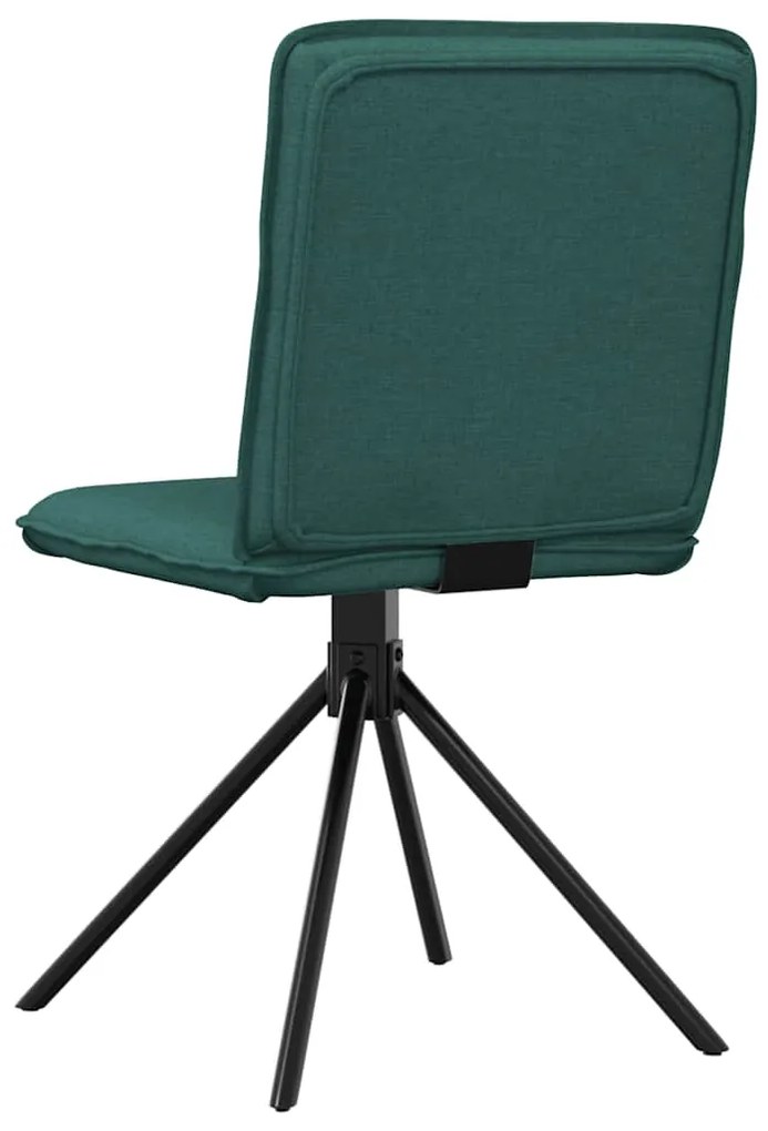Cadeiras de jantar 2 pcs tecido verde-escuro