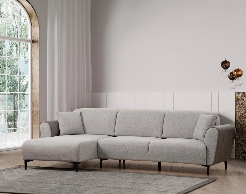 Sofá-Cama de Canto Aren – Cinzento – 150 x 260 cm