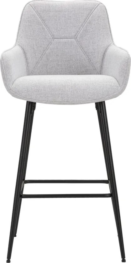 CONJUNTO DE 2 BANCOS DE BAR 55X55X109 CM CINZENTO E PRETO