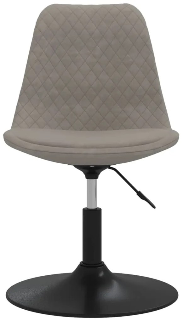 Cadeiras de jantar giratórias 4 pcs veludo cinzento-claro