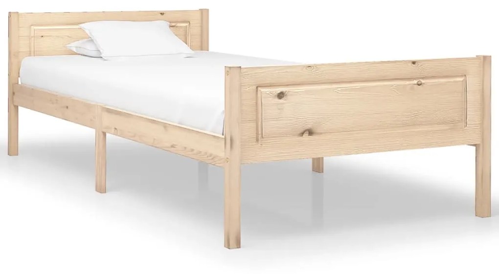 vidaXL Estrutura de cama 100x200 cm madeira pinho maciço