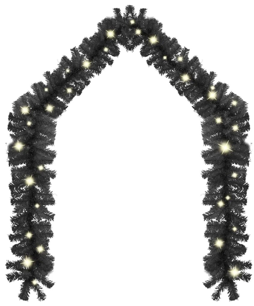 Grinalda de Natal com luzes LED 5 m preto