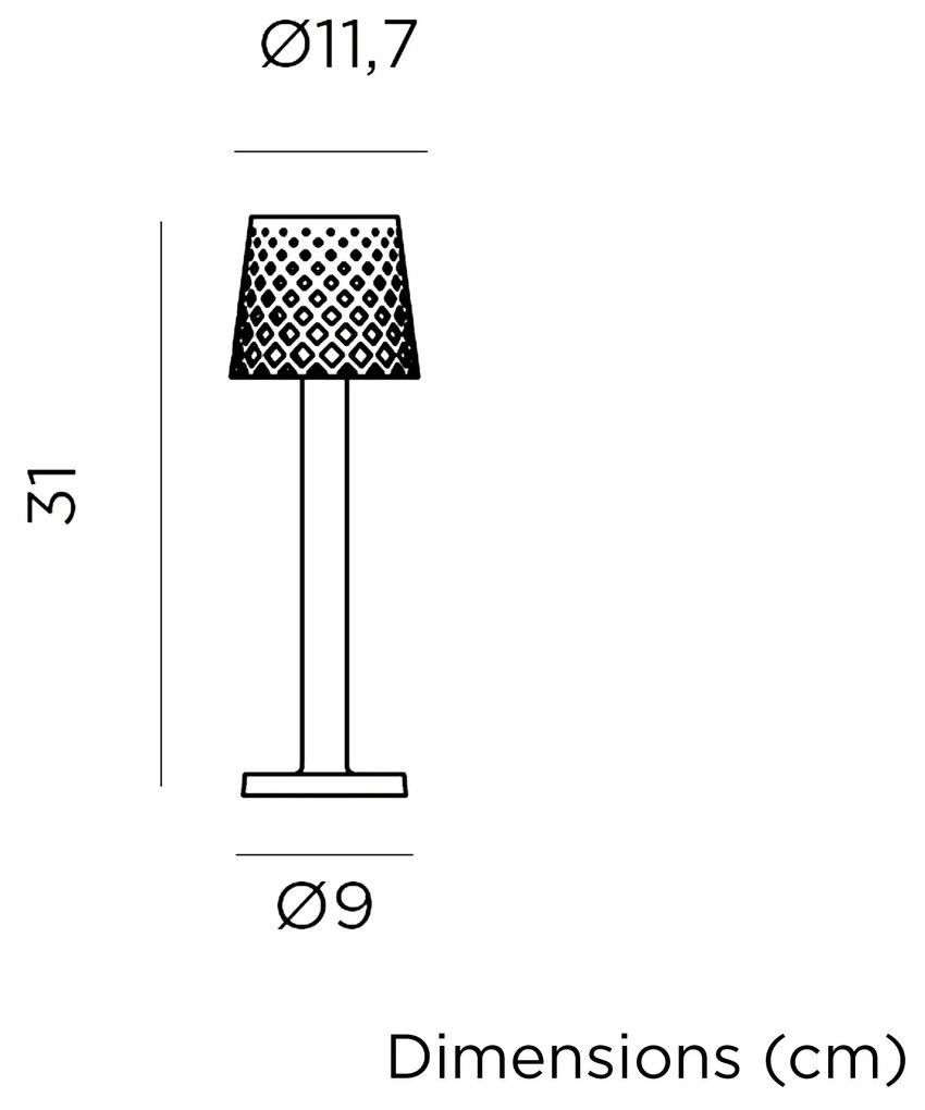 Pack x6 Candeeiros decorativos Bateria sem Cabos GRETITA TABLE LAMP HOTEL, CASA, JARDIM, RESTAURANTE, BAR VERDE