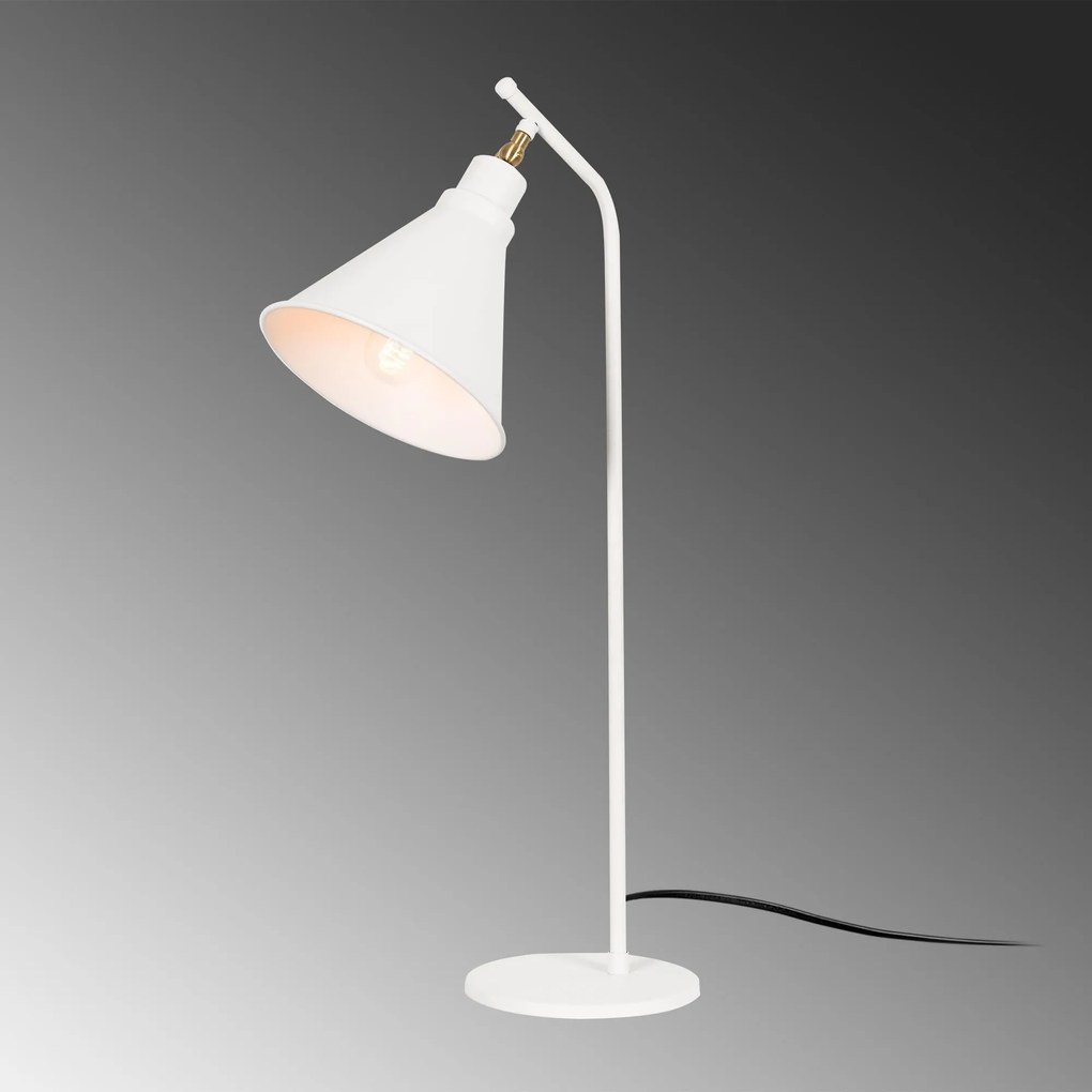 Candeeiro de Mesa Sivani – Branco – 28 cm de Diâmetro x 50 cm de Altur