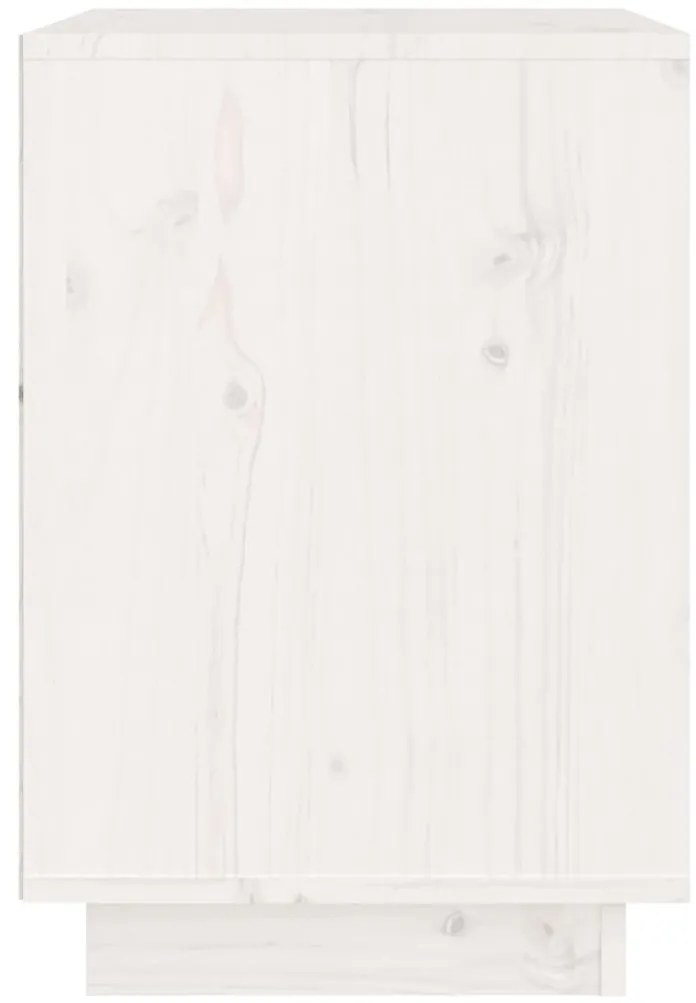 Mesas de cabeceira 2 pcs 40x35x50 cm pinho maciço branco