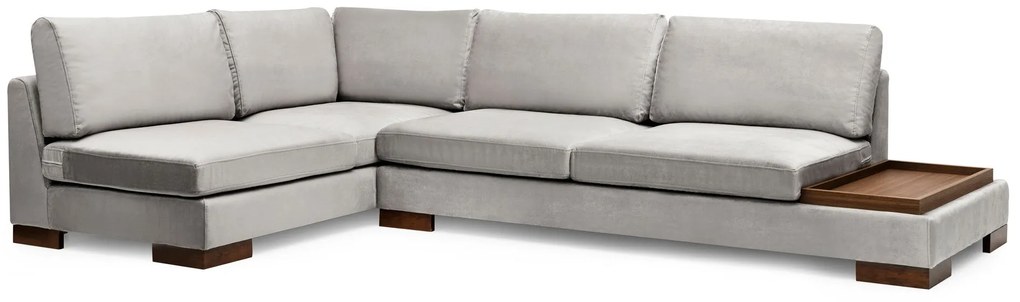 Sofá de Canto Tulip - Cinza Claro - 193 cm x 313 cm x 97 cm x 80 cm