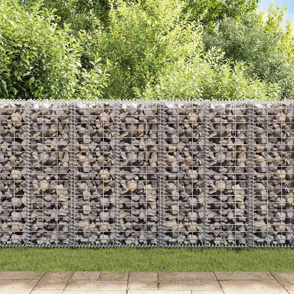 Muro gabião com tampas aço galvanizado 20x20x100 cm