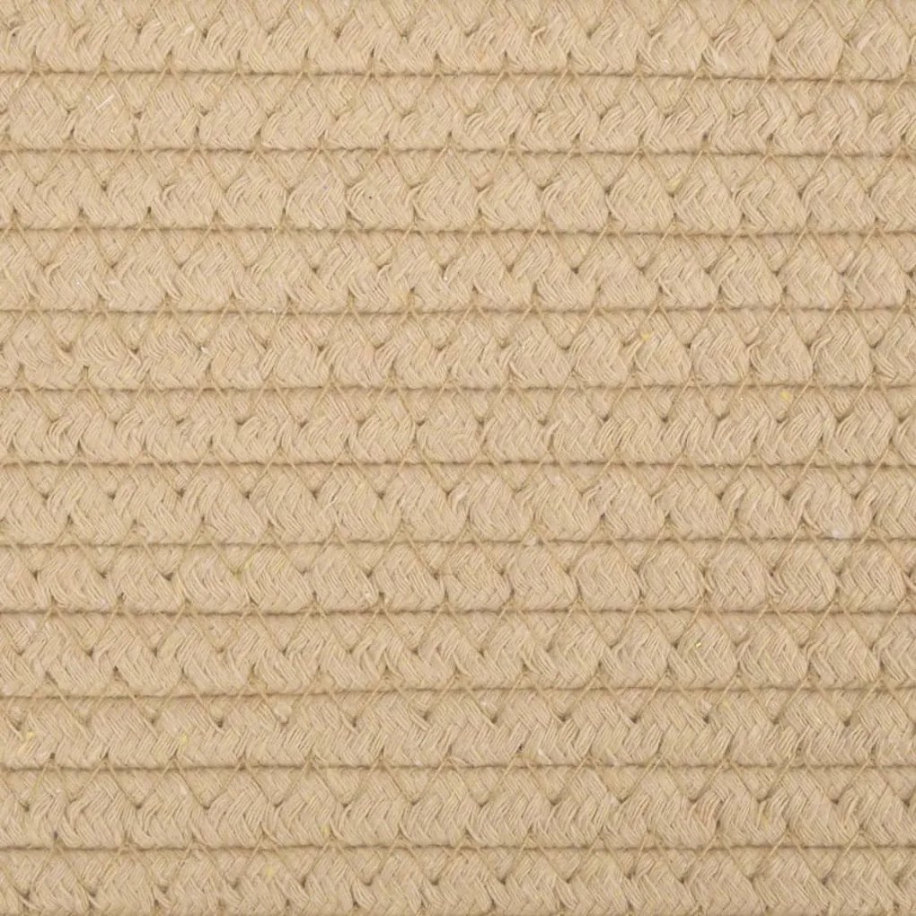 Cesto de arrumação Ø60x36 cm algodão bege e branco