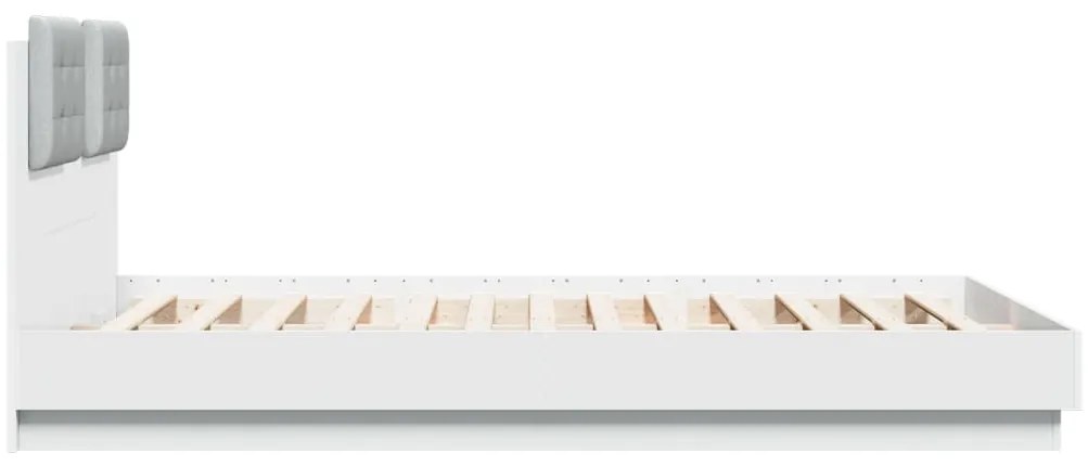 Estrutura cama c/ cabeceira 140x200 cm derivados madeira branco