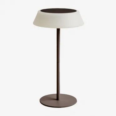 Lâmpada De Mesa Solar Led Sem Fios Em Polietileno E Ferro Ulenia Castanho Chocolate - Sklum