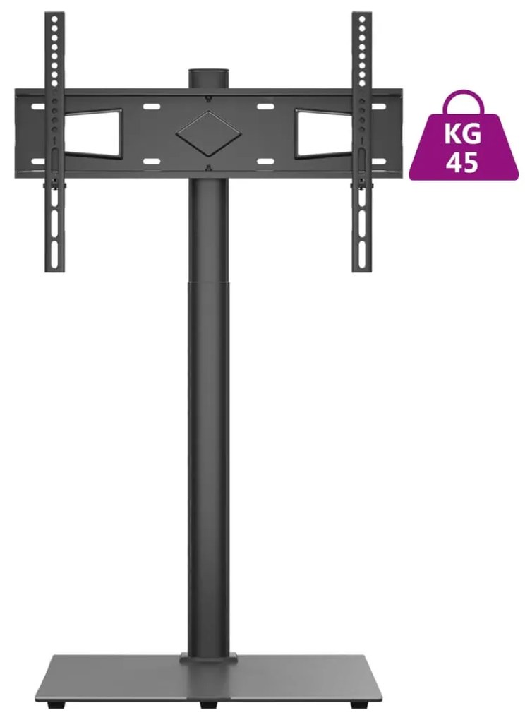 Suporte de canto para TV 32-65 polegadas c/ 1 prateleira preto