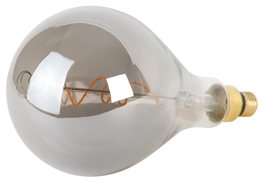 Lâmpada LED E27 regulável com filamento espiral A165 fumê 4W 120lm 1800K