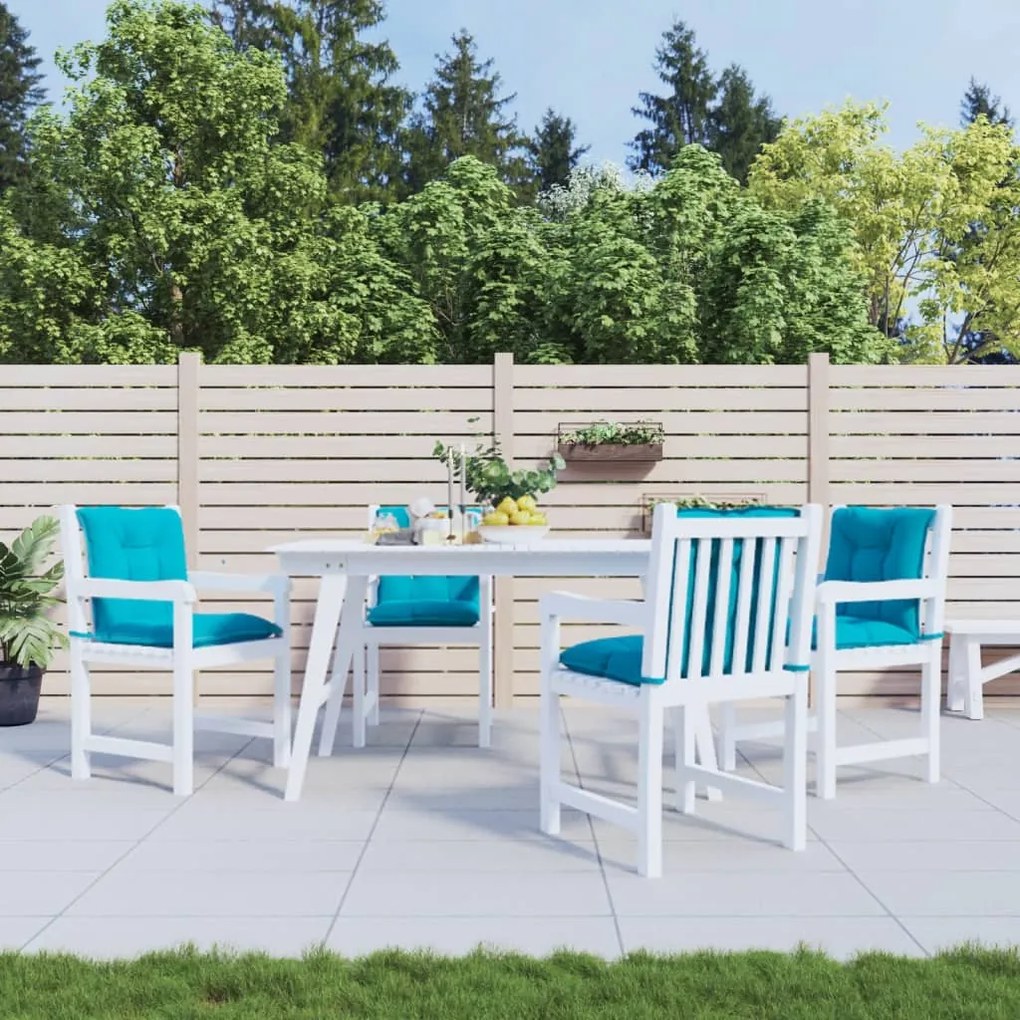 vidaXL Almofadões lombares p/ cadeiras jardim 4 pcs tecido turquesa
