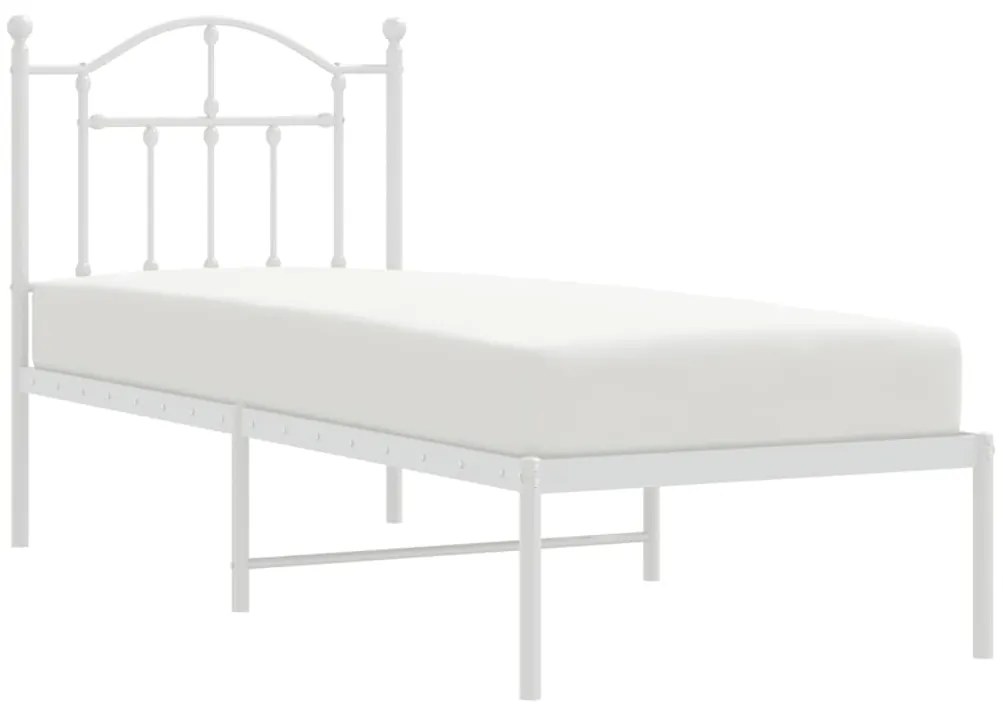 Estrutura de cama sem colchão com cabeceira 75x190 cm branco