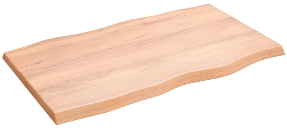 Tampo de mesa com bordas vivas carvalho tratado castanho-claro