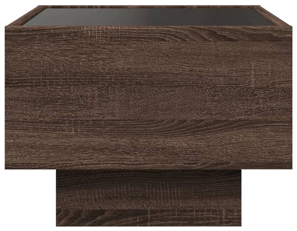 Mesa de cabeceira c/ LED Infinity 40x40x30 cm carvalho castanho