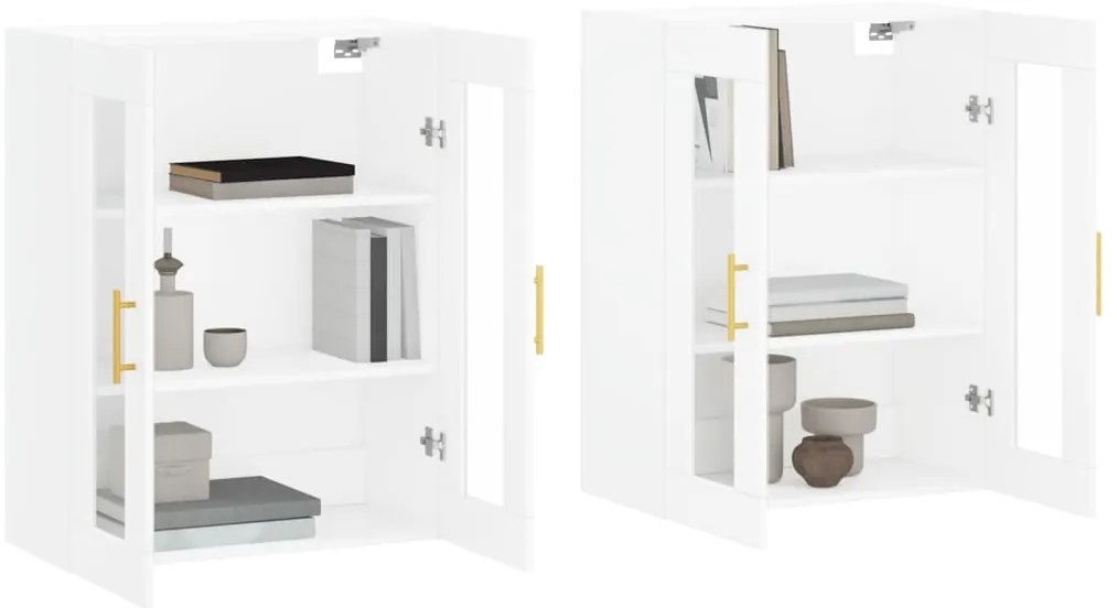 Móveis de parede 2 pcs derivados de madeira branco