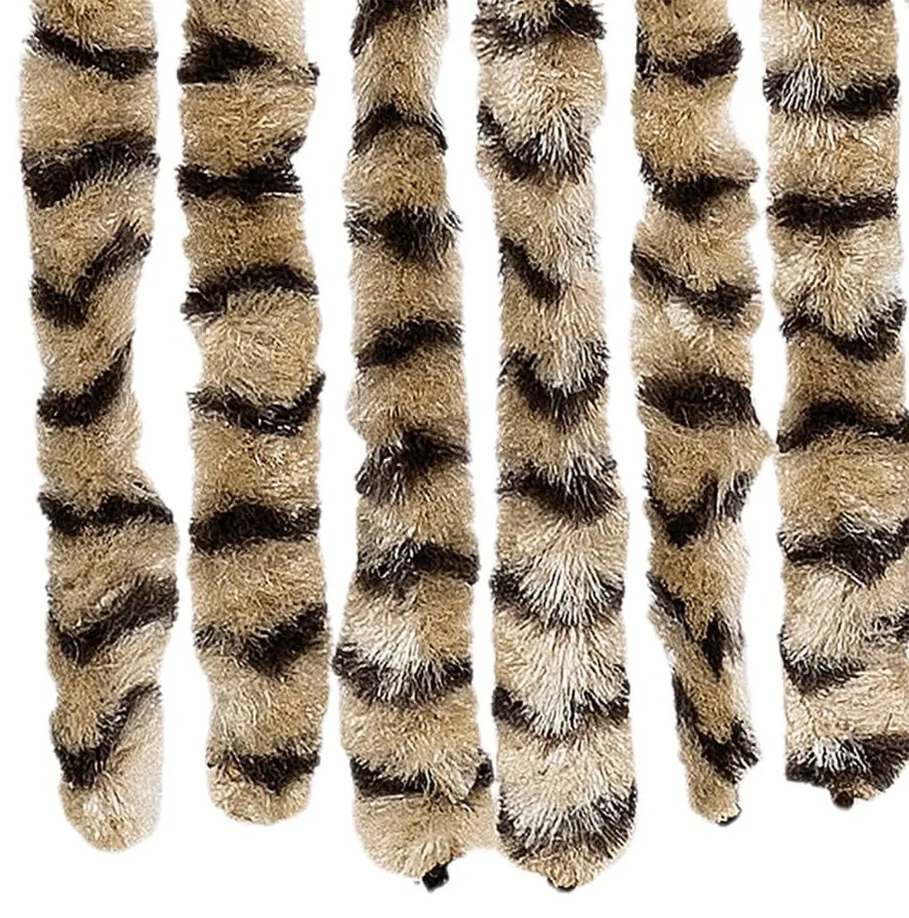 Cortina anti-insetos 90x200 cm chenille bege e castanho