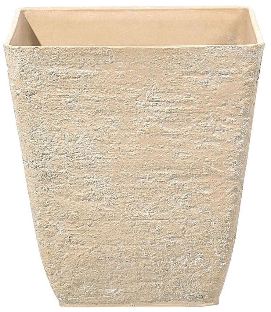 Conjunto de 2 vasos para plantas em pedra creme 39 x 39 x 43 cm DELOS Beliani