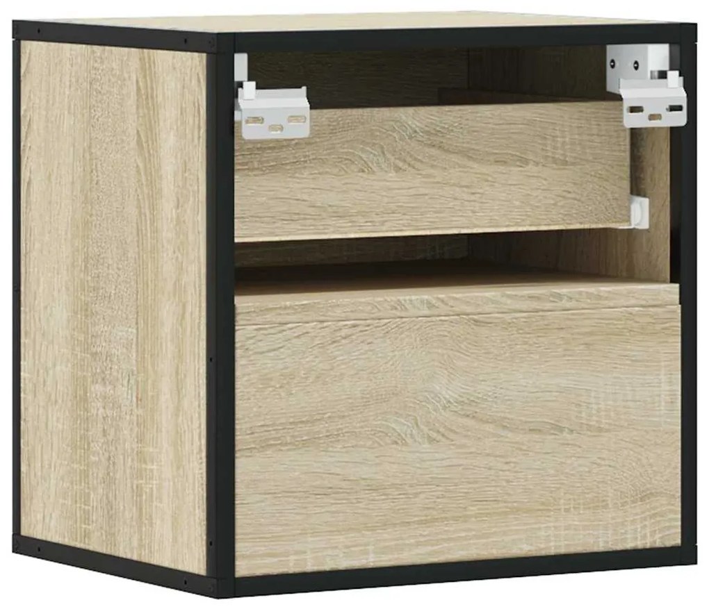 Mesas de cabeceira de parede 2 pcs 40x31x39,5cm carvalho sonoma