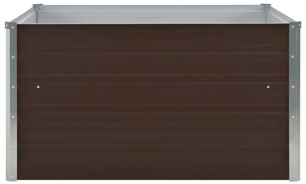 Canteiro jardim elevado 100x100x45 cm aço galvanizado castanho
