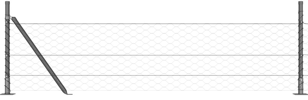 Cerca Hexagonal vidaXL Cinza 0.5x10 m Aço