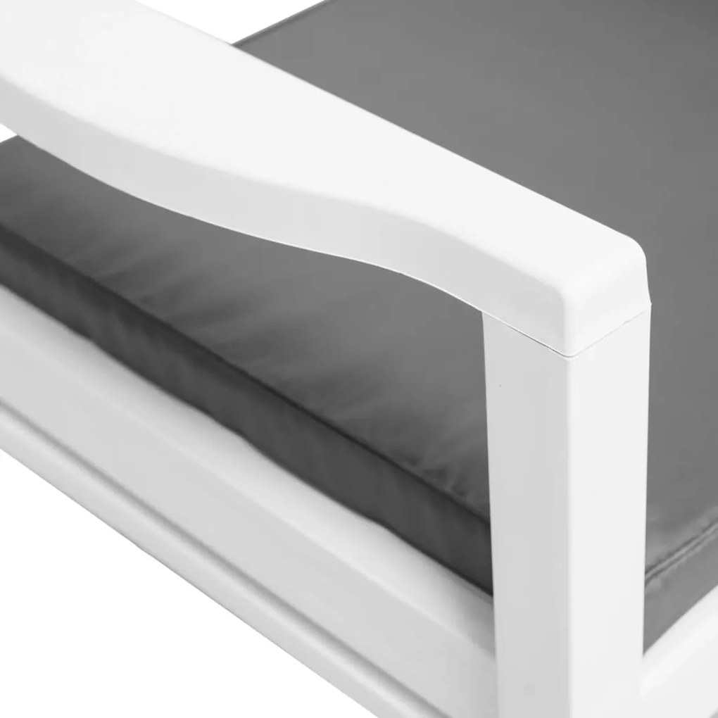 Conjunto lounge para jardim 3 pcs plástico branco