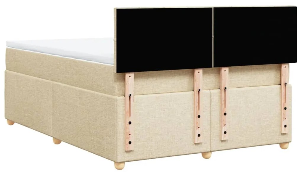 Cama com molas/colchão 140x200 cm tecido cor creme