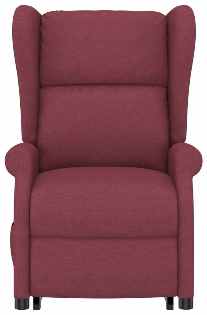 Poltrona elevatória de massagens tecido vermelho tinto