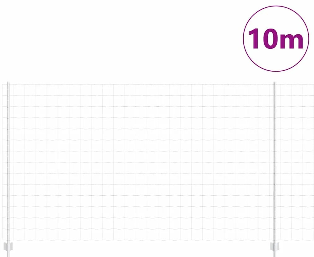 Cerca Euro com 10 Postes U Prateado 1,4x10 m Aço