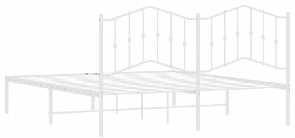 Estrutura de cama com cabeceira 160x200 cm metal branco