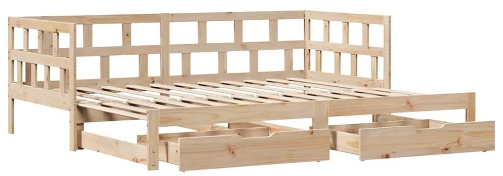 Sofá-cama com gavetão e gavetas sem colchão 90x200 cm