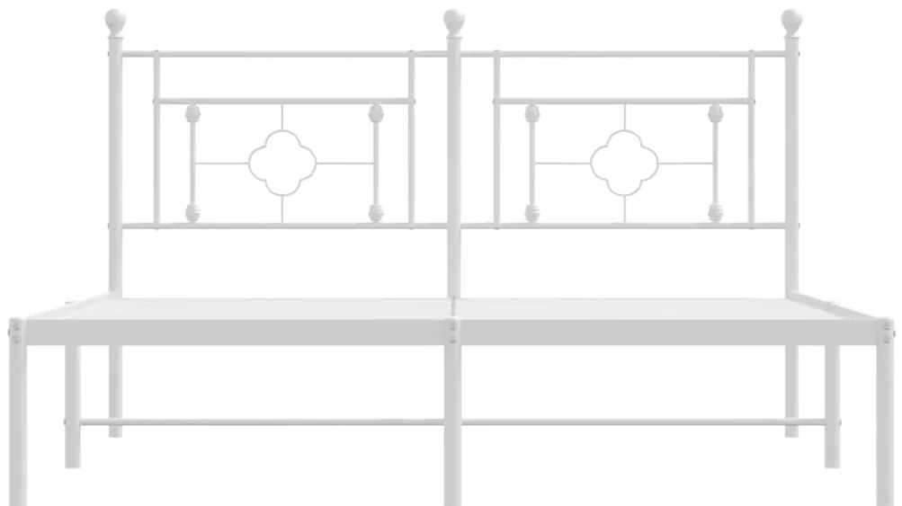 Estrutura de cama com cabeceira 160x200 cm metal branco