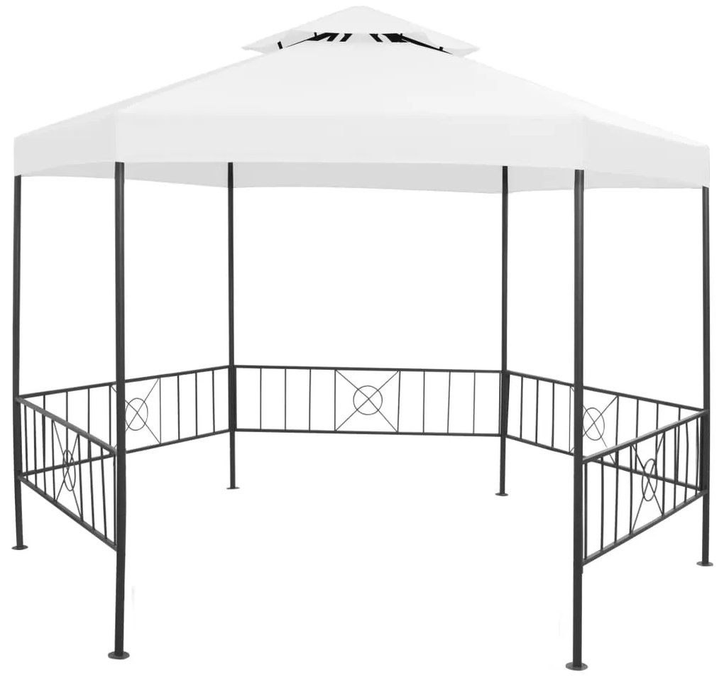 vidaXL Gazebo de jardim 323x275x265 cm 180 g/m² branco