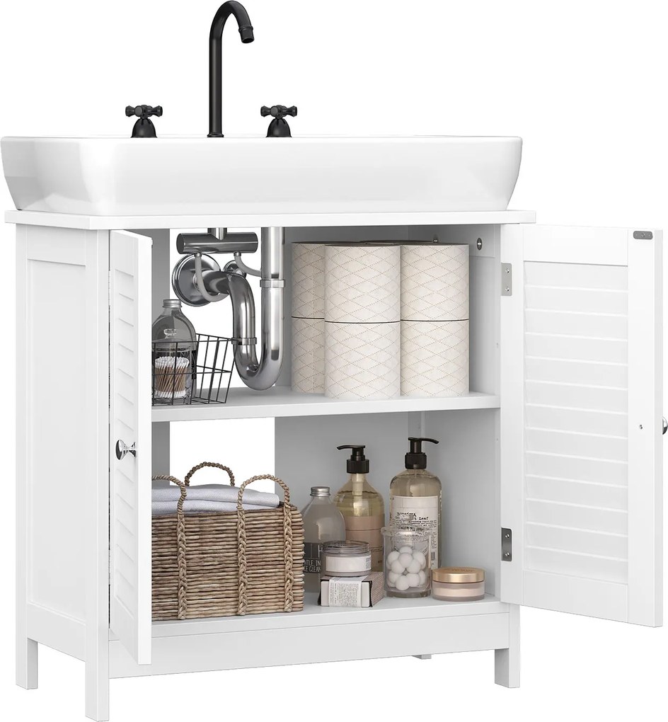 Móvel de casa de banho 60 x 30 x 60 cm (Sem lavatório) branco mate
