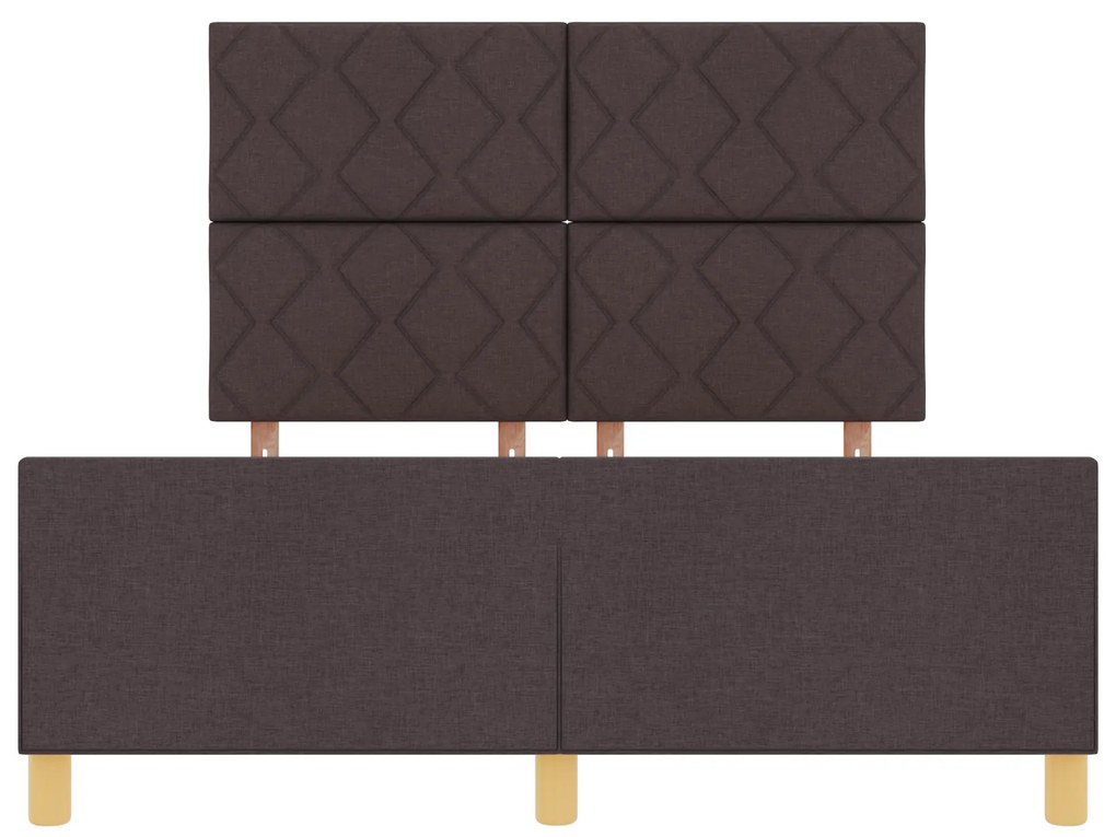 Cama vidaXL Marrom Escuro 140x190 cm Tecido