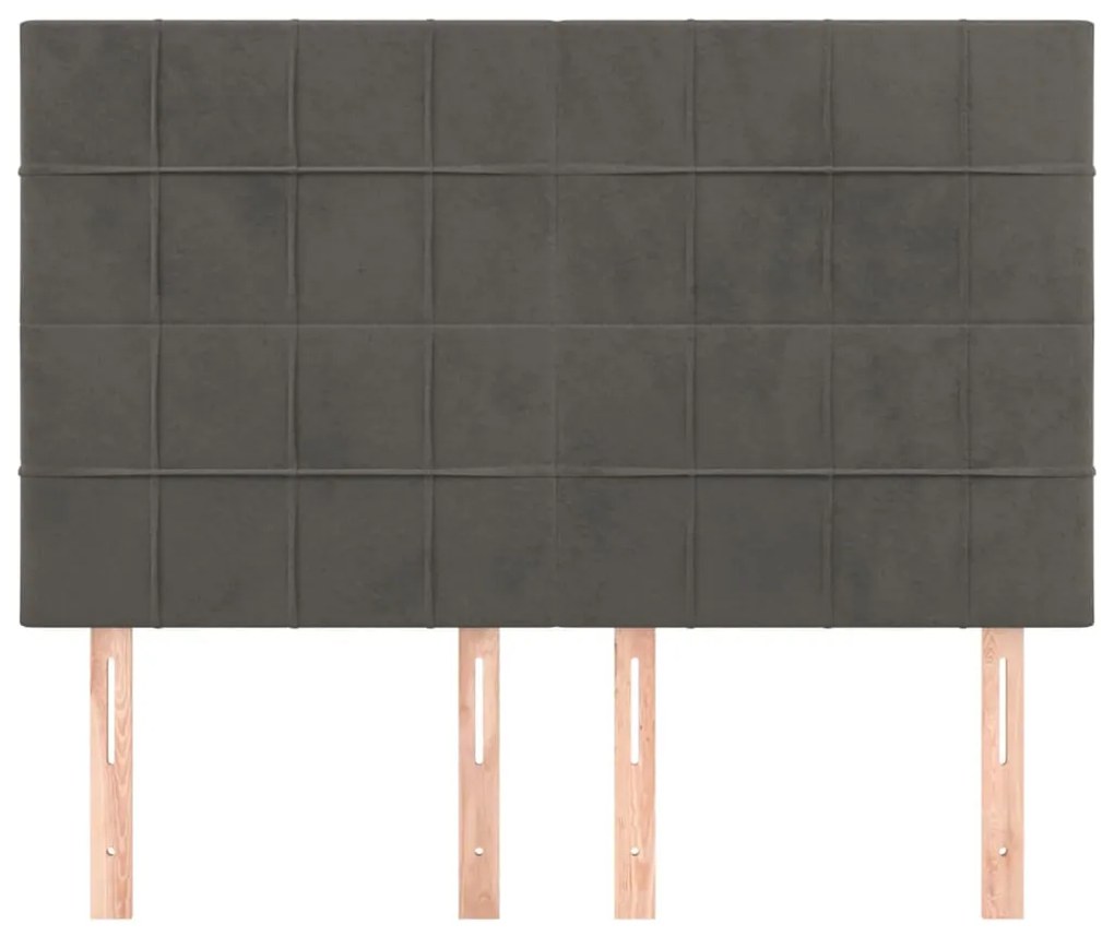 Cabeceira de cama 4 pcs veludo 72x5x78/88 cm cinzento-escuro