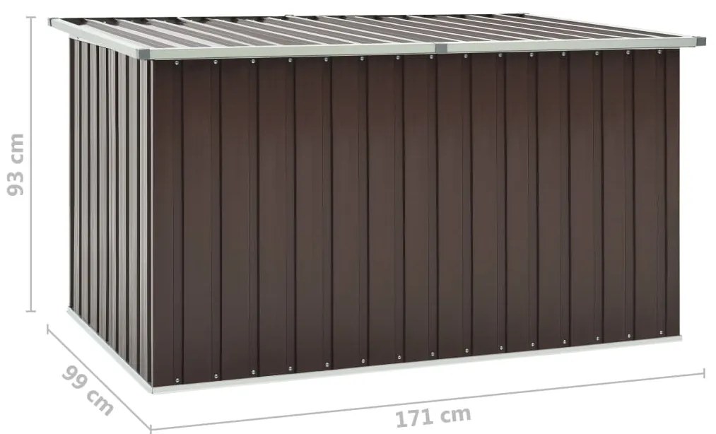 Caixa de arrumação para jardim 171x99x93 cm castanho