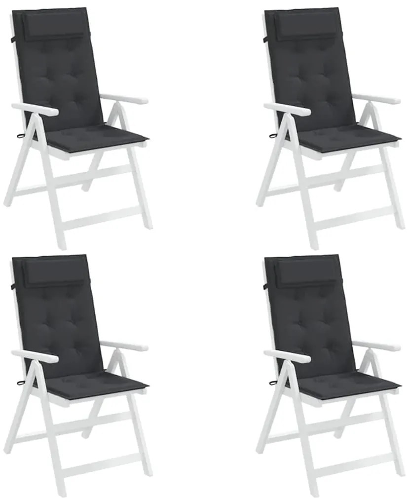 Almofadões p/ cadeira encosto alto 4 pcs tecido oxford preto