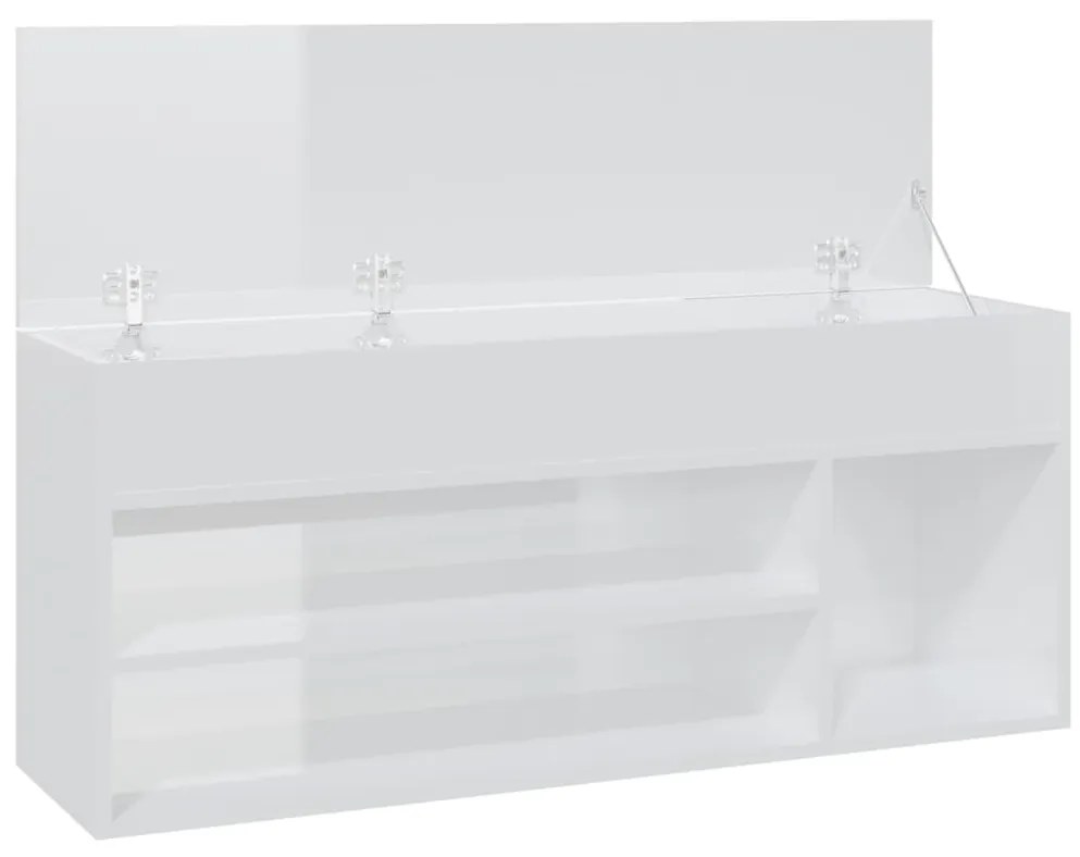 Banco sapateira 105x30x45 cm contraplacado branco brilhante